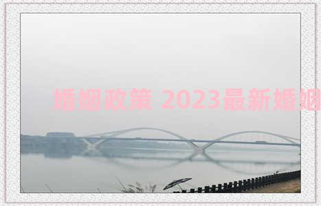 婚姻政策 2023最新婚姻政策